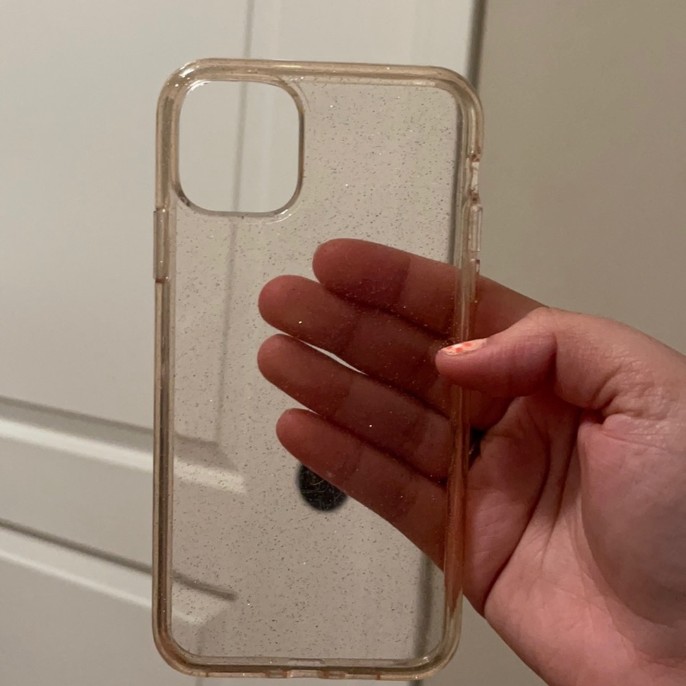 Pinkish/ Clear glitter iPhone 11 Pro Max case